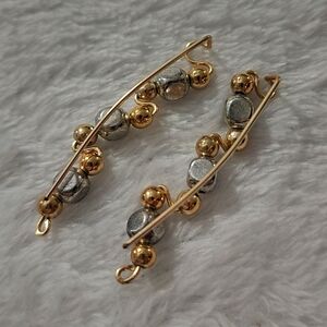 Hematite gold filled wire ear climbers